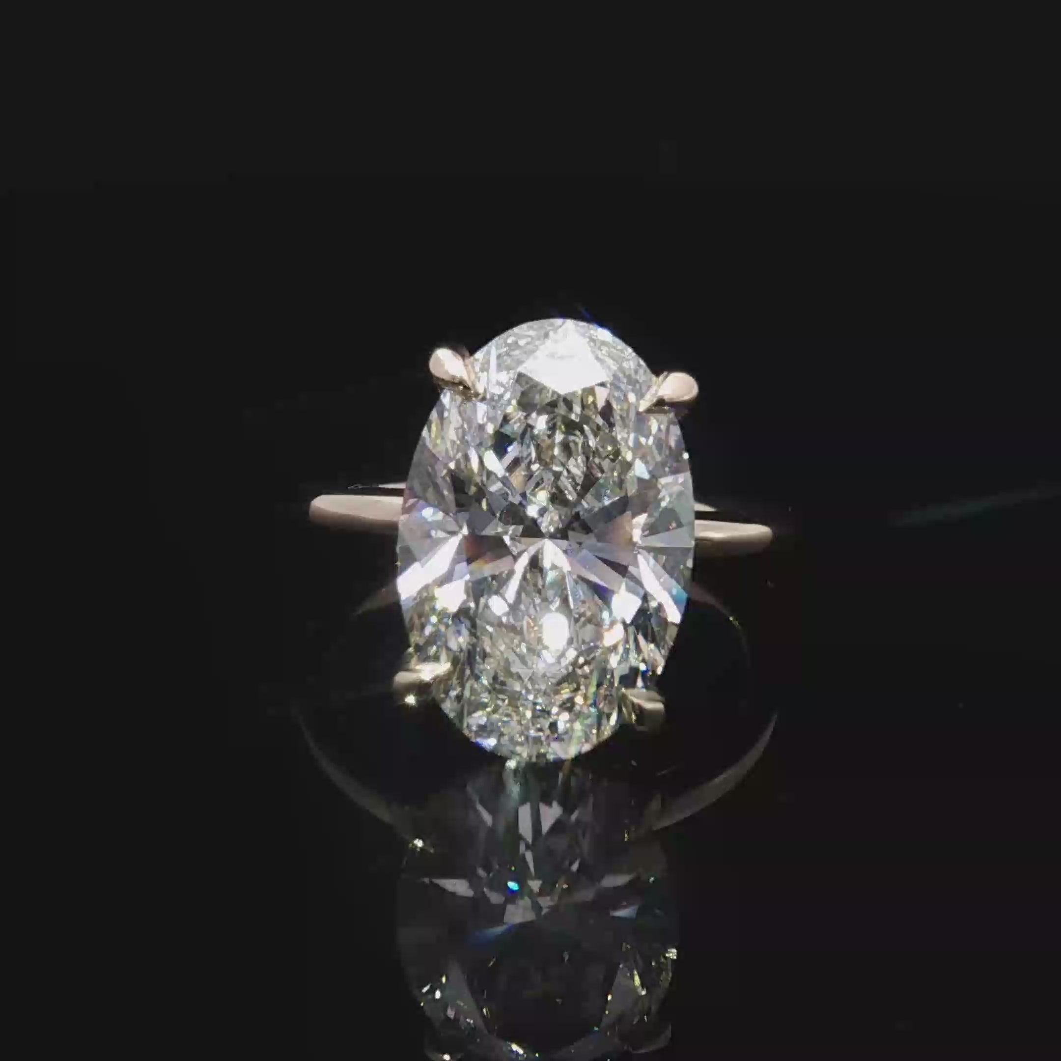 6.5 Ctw Oval Cut Diamond Solitaire Ring in Yellow Gold