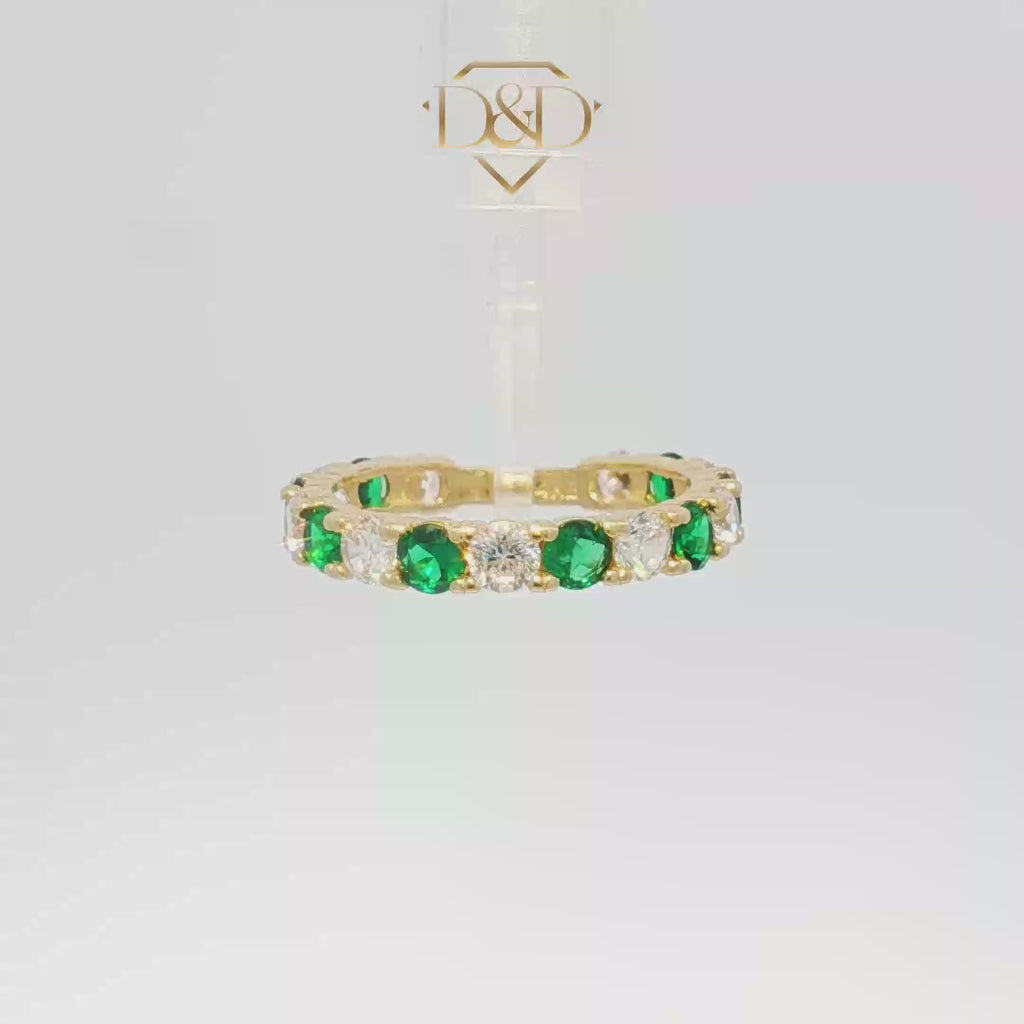 14k Eternity Ring with CZ's