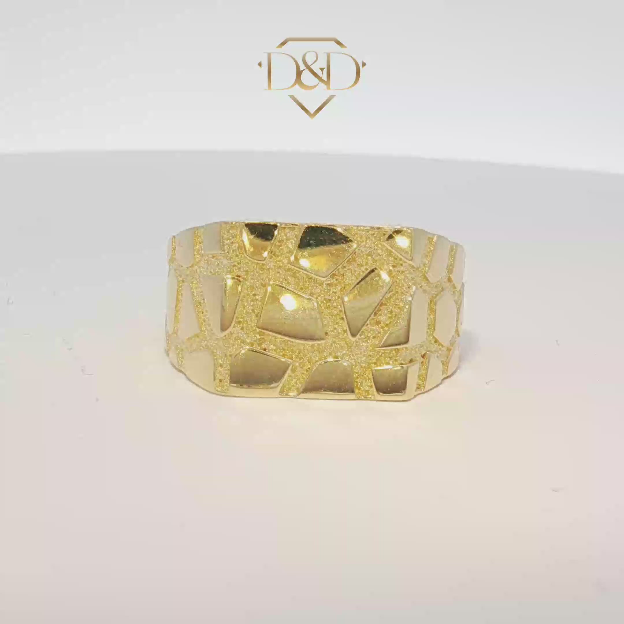 14K Square Nugget Ring