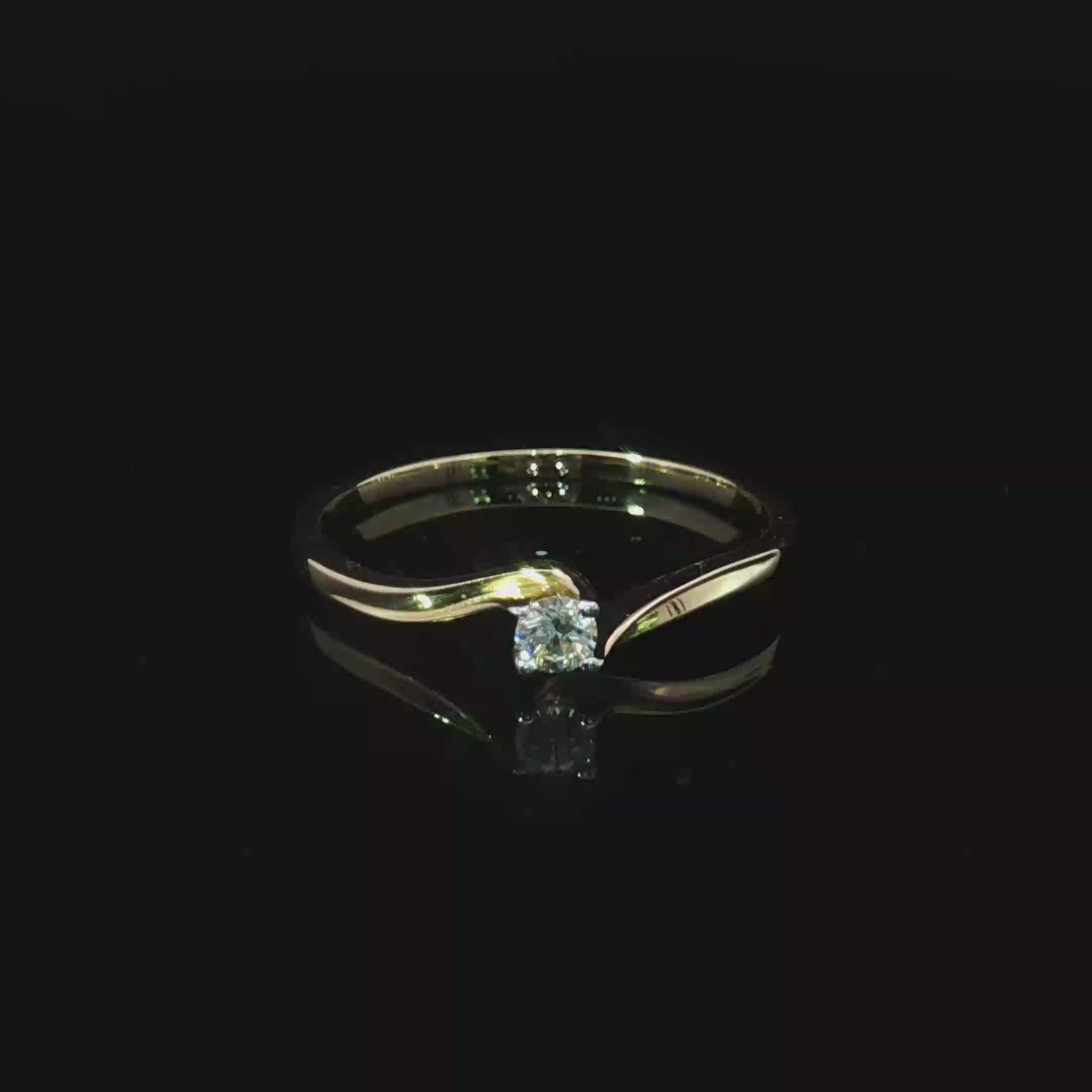 14k Solitaire Ring with Round Cut Diamond