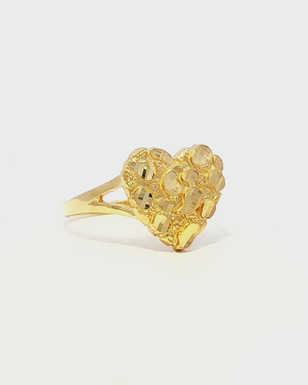 14k Medium Heart Nugget Ring