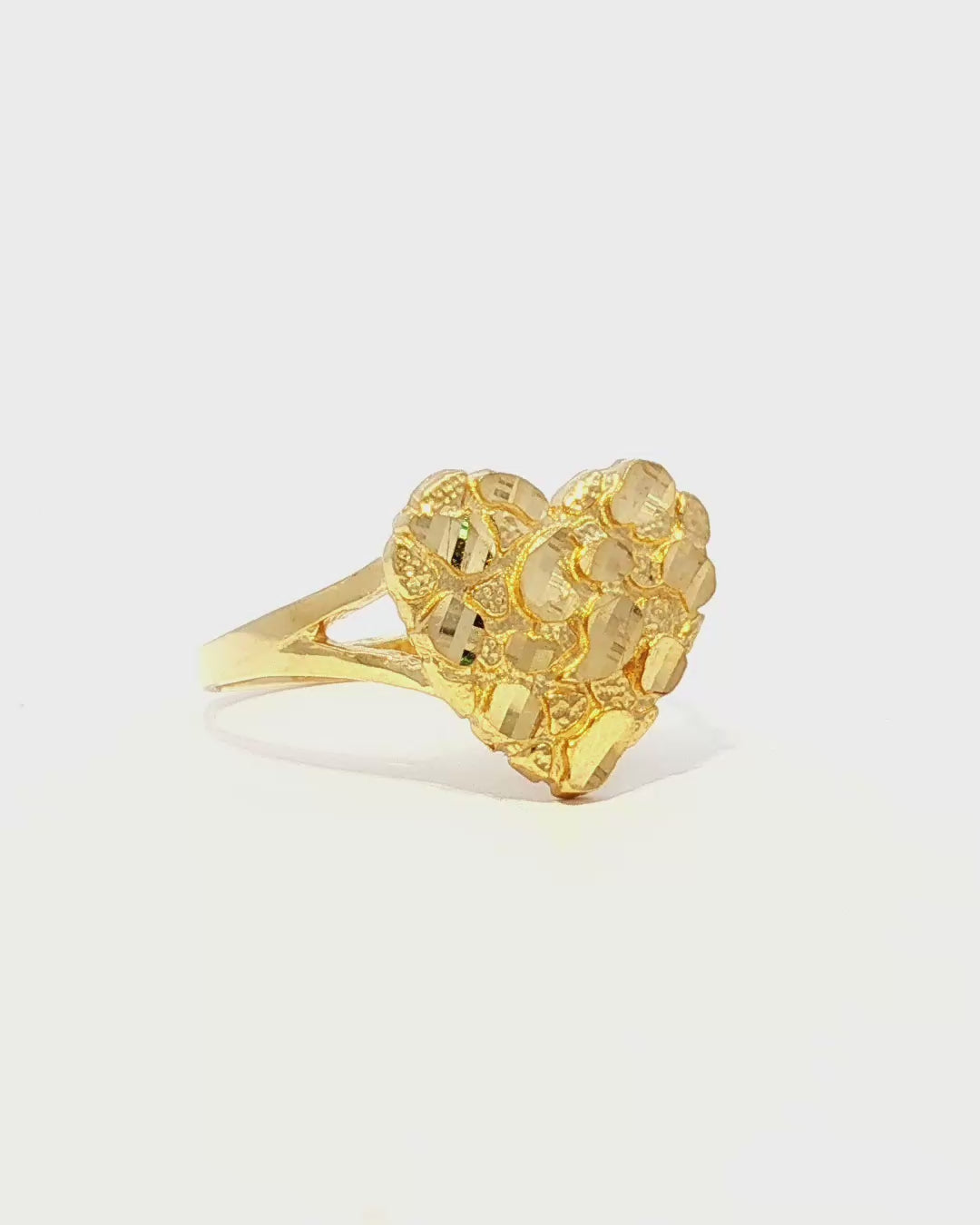 14k Medium Heart Nugget Ring
