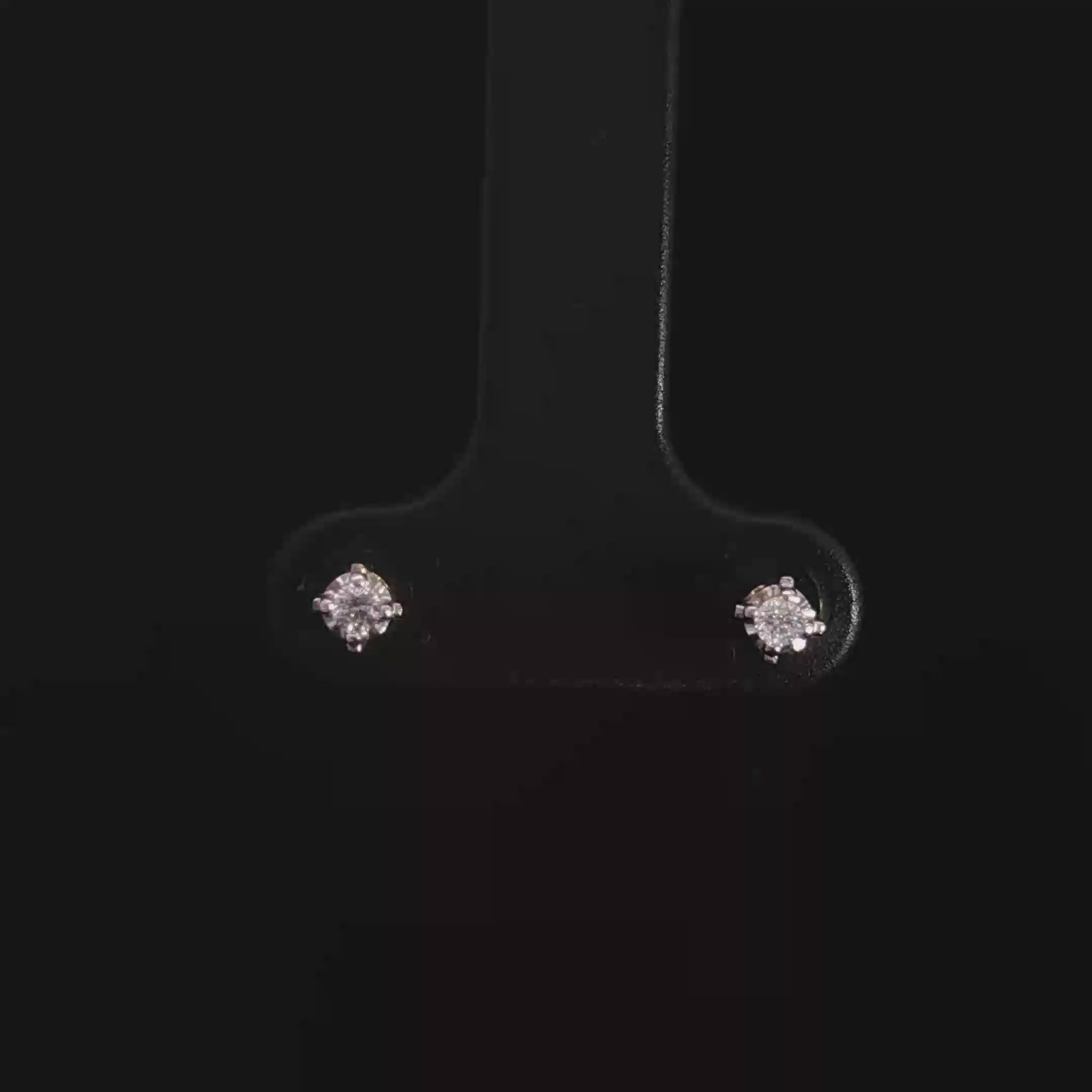 14k Yellow Gold Brilliant Cut Natural Diamond Stud Earrings 3mm