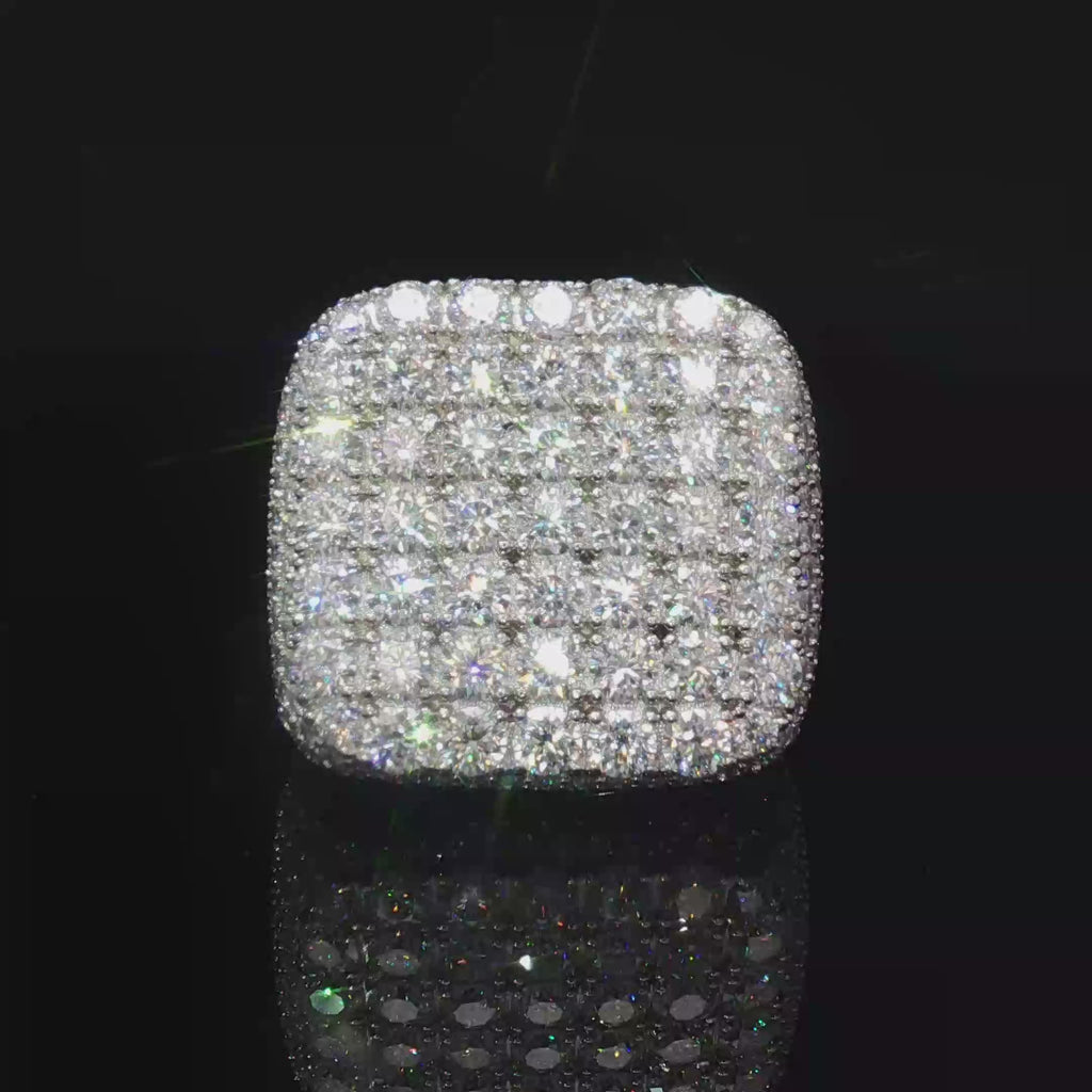Multi stone Ring with Cushion Cut Moissanite