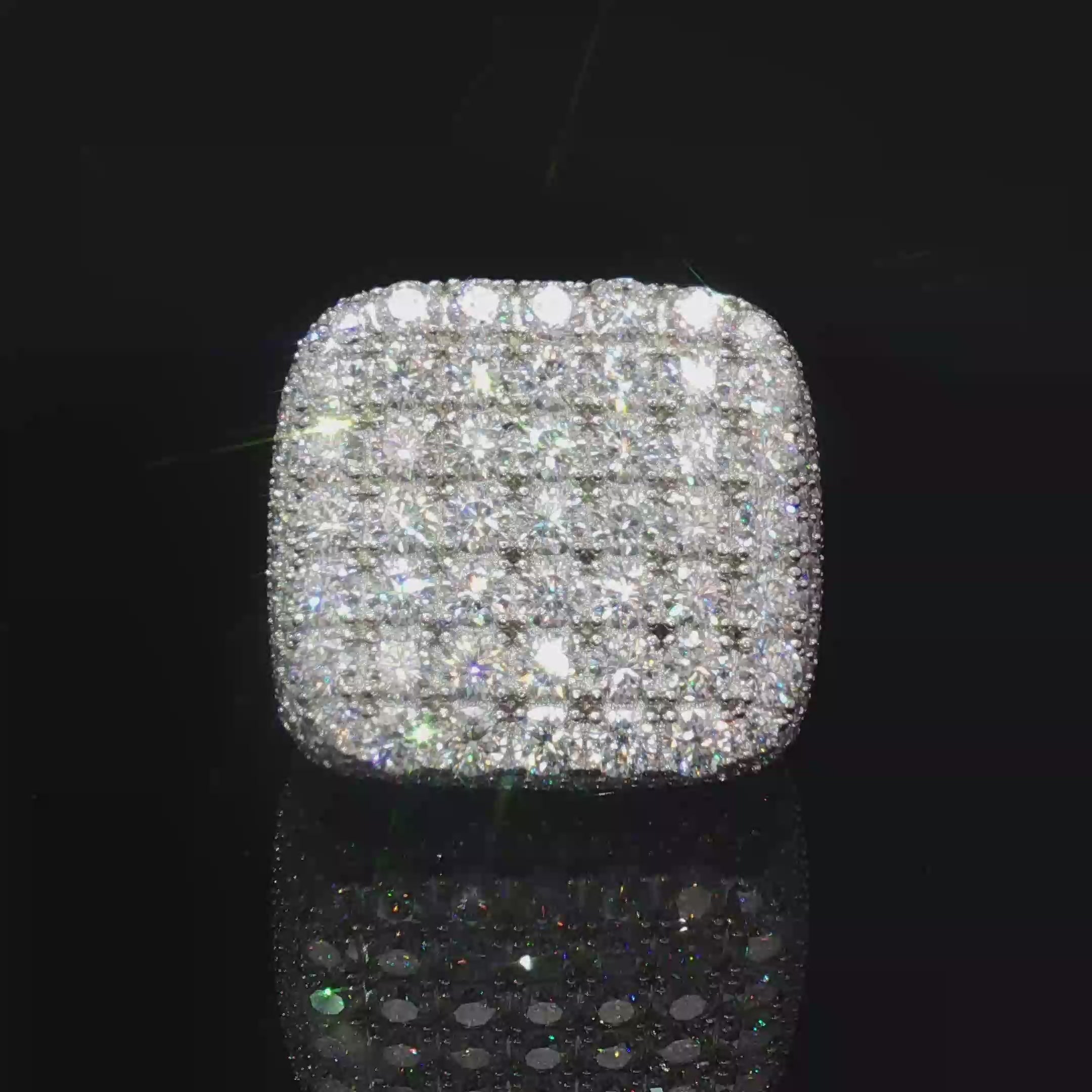 Multi stone Ring with Cushion Cut Moissanite