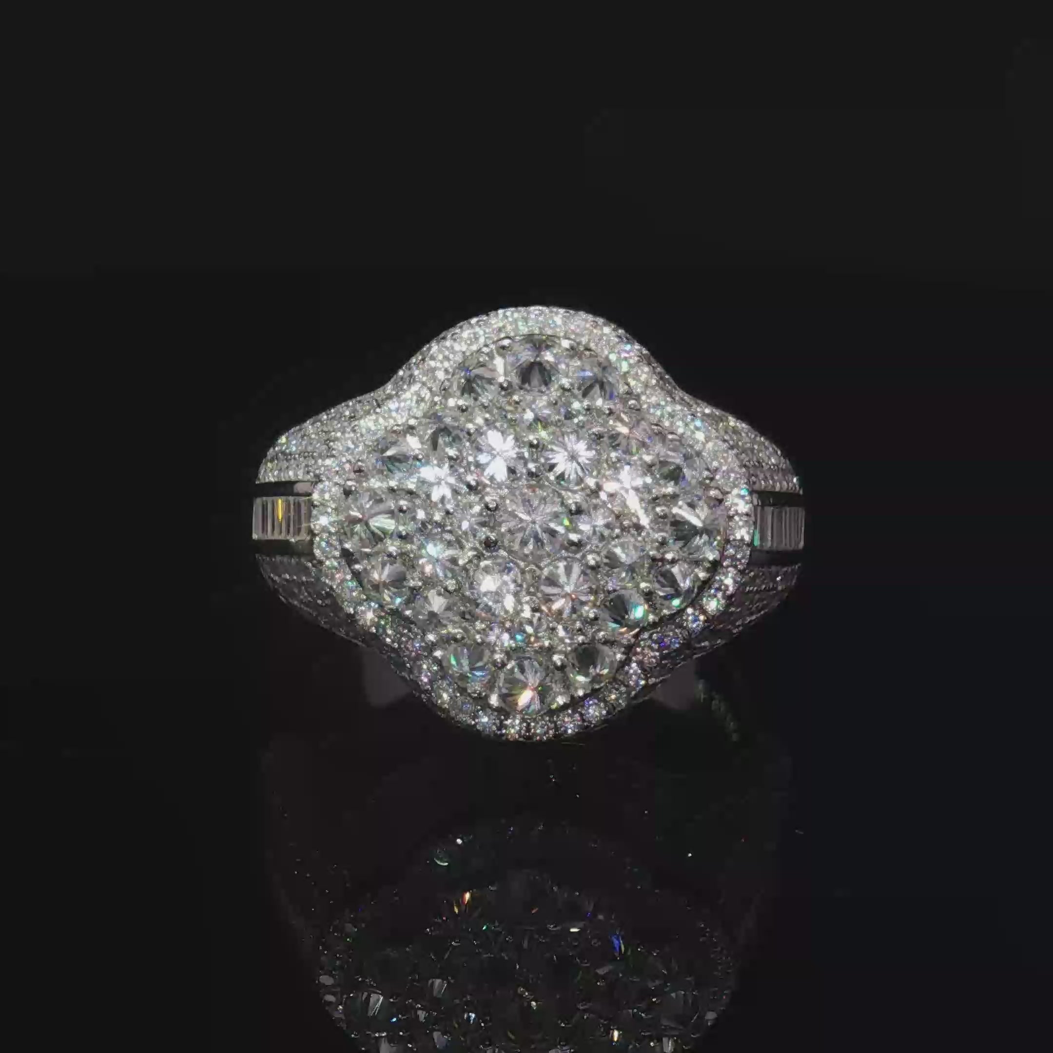 Reverse Setting Clover Ring