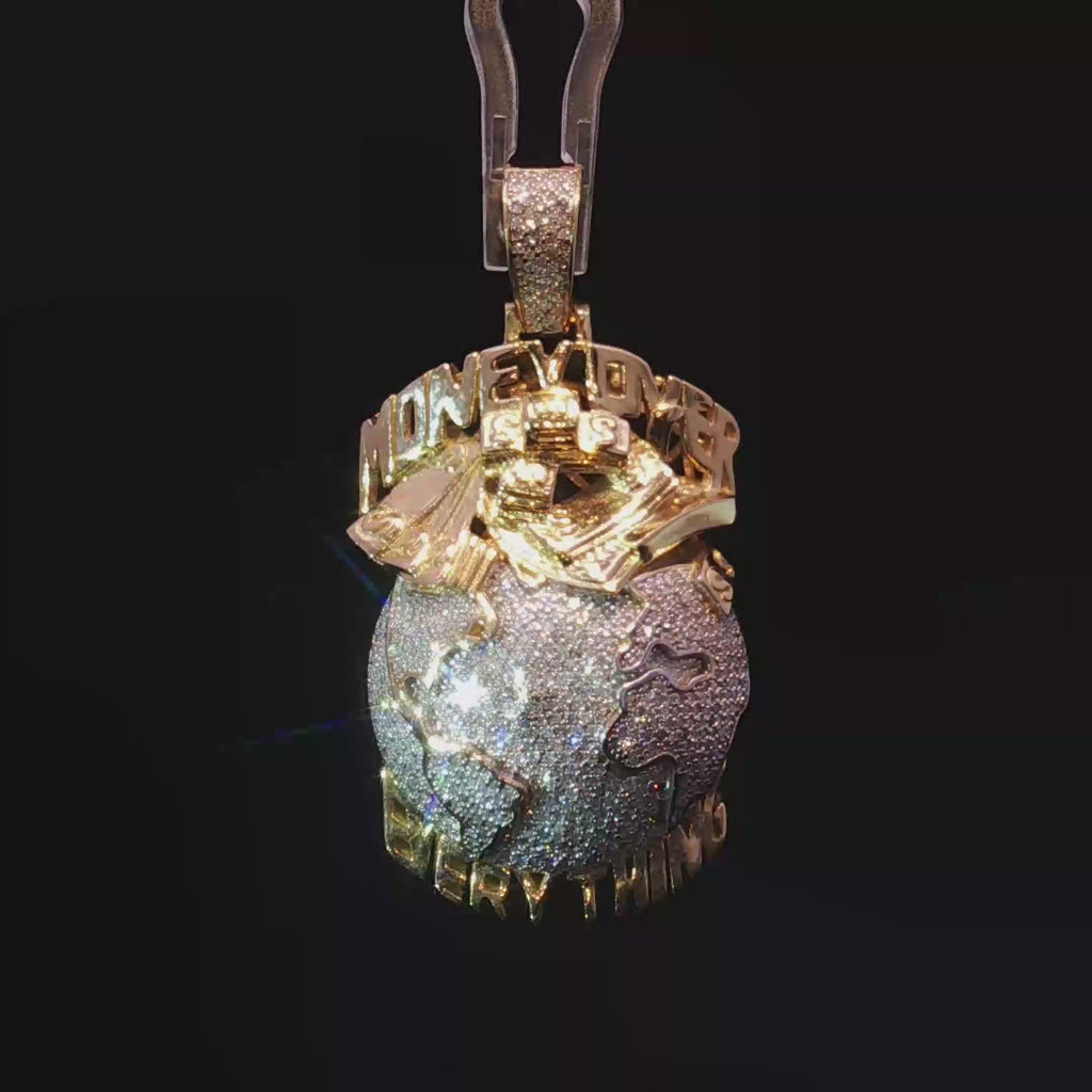 10K  'Money Over Everything' Diamond Pendant