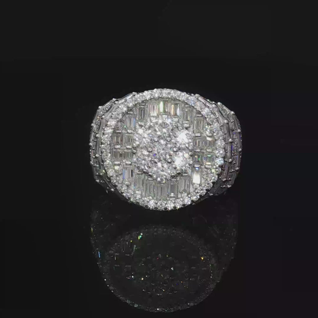 Royal Iced baguette Cluster ring