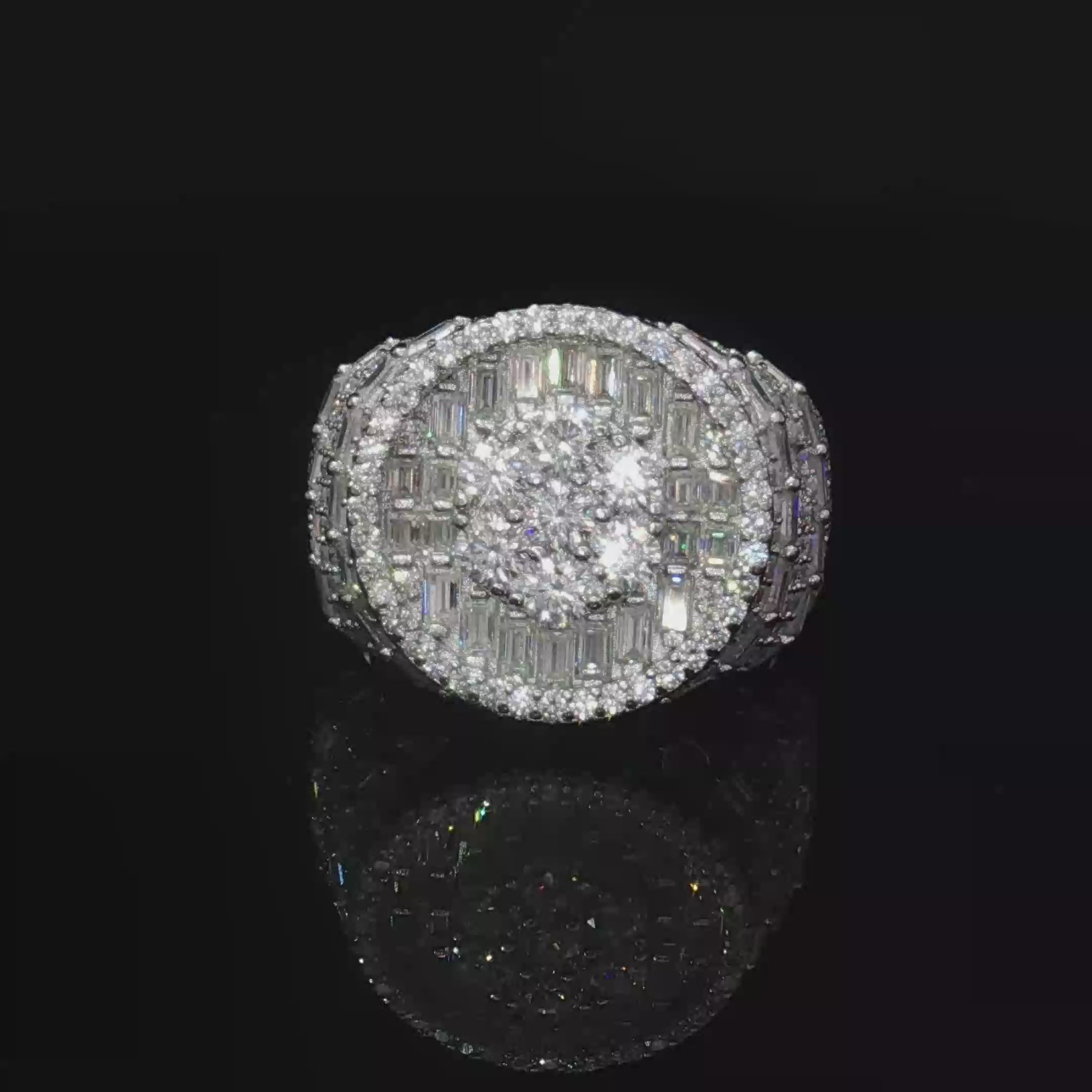 Royal Iced baguette Cluster ring