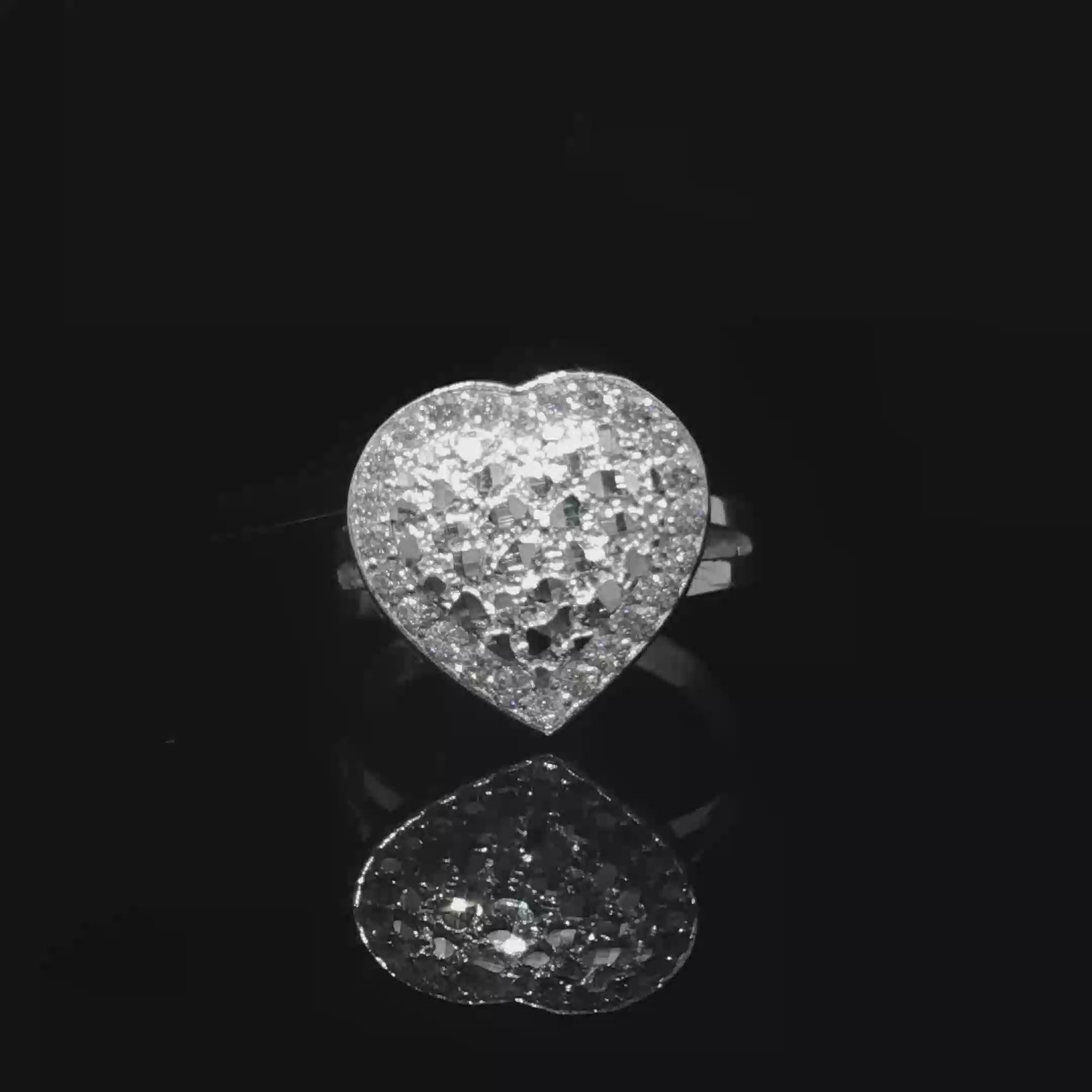 Heart-Shaped Nugget Cocktail Ring