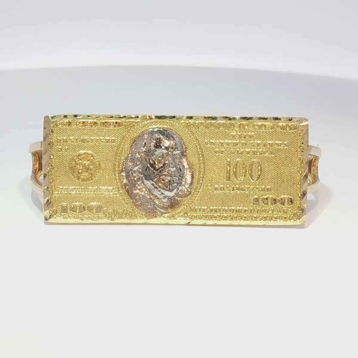14K 2 Finger Hundred Dollar Bill Ring