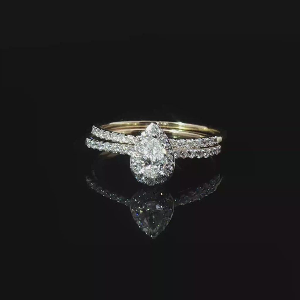 14K  Pear Cut Diamond Ring