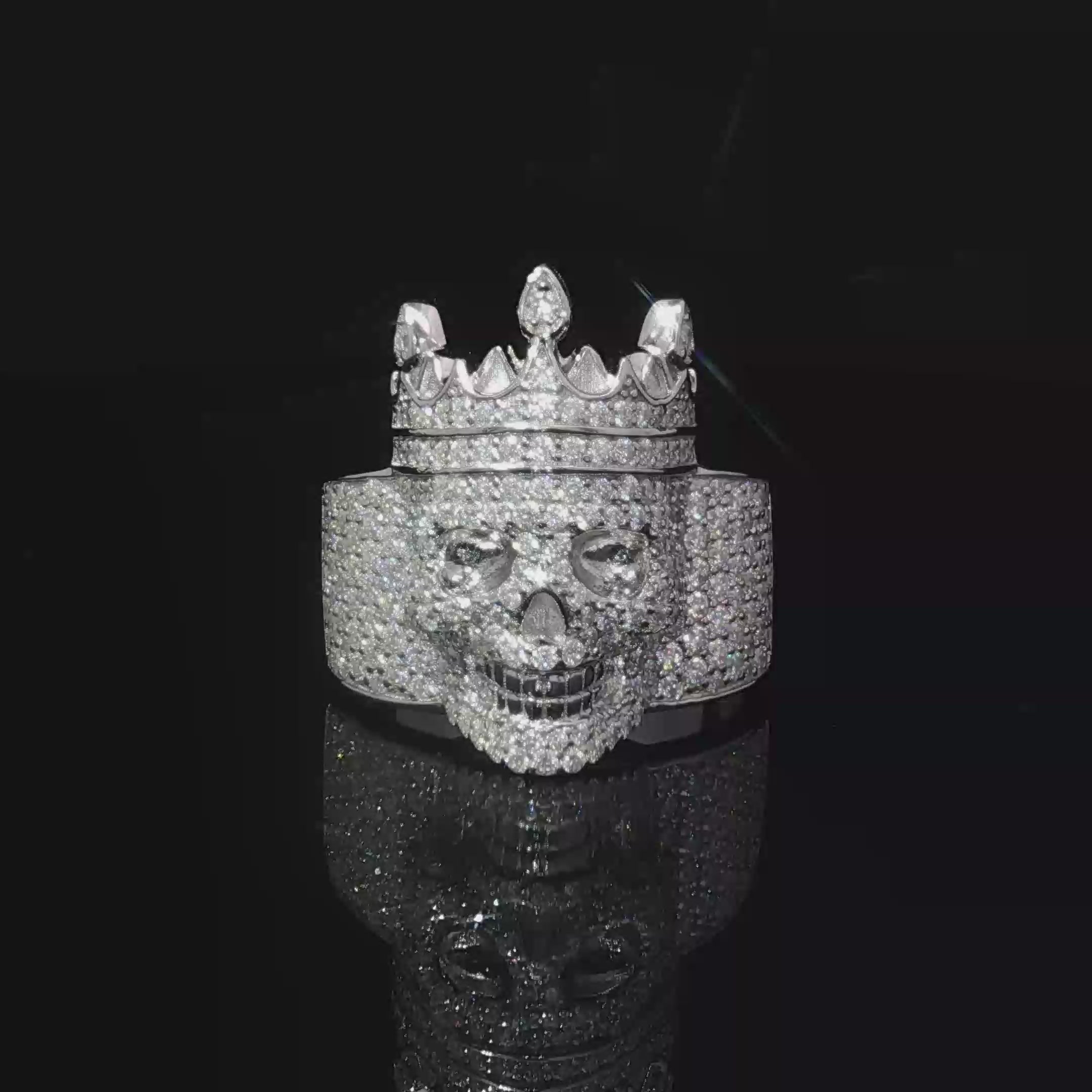 Crowned Skull Silver Ring