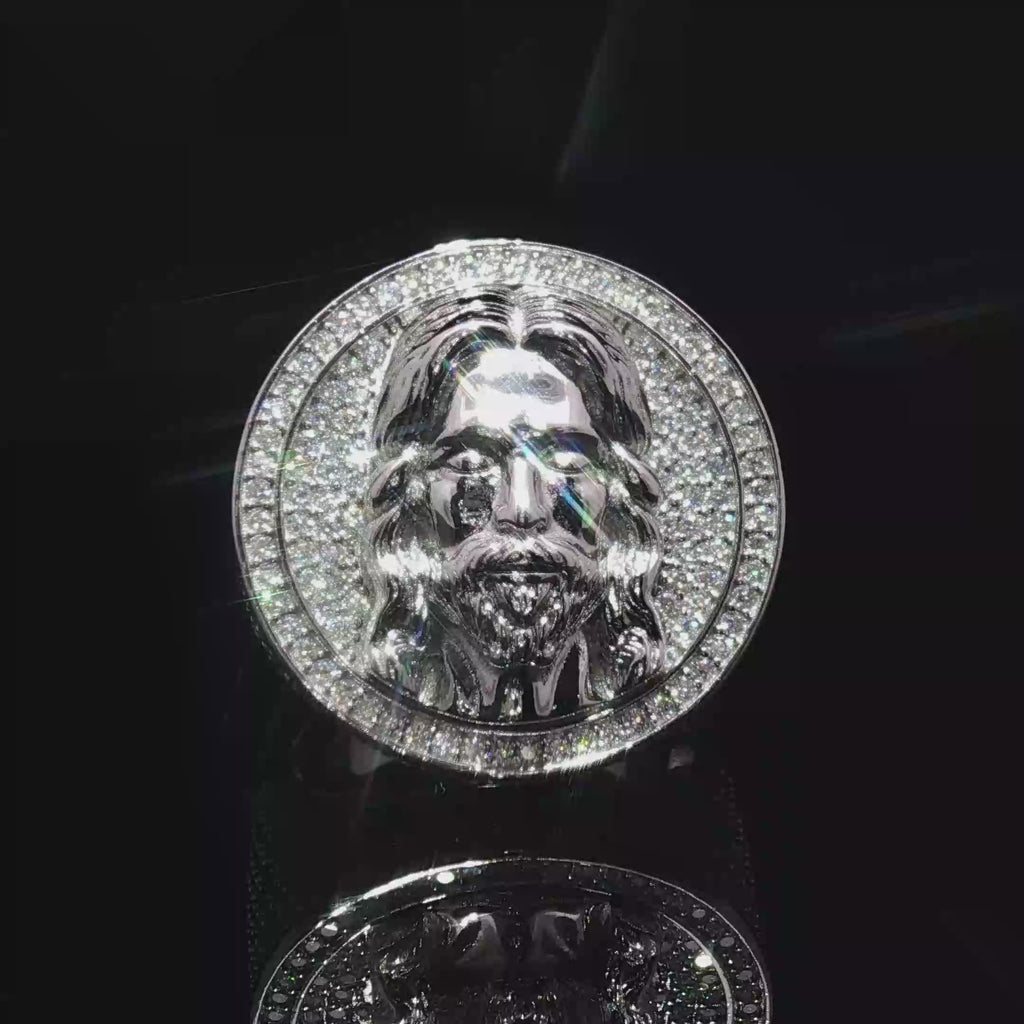 Jesus Face Iced Out Ring