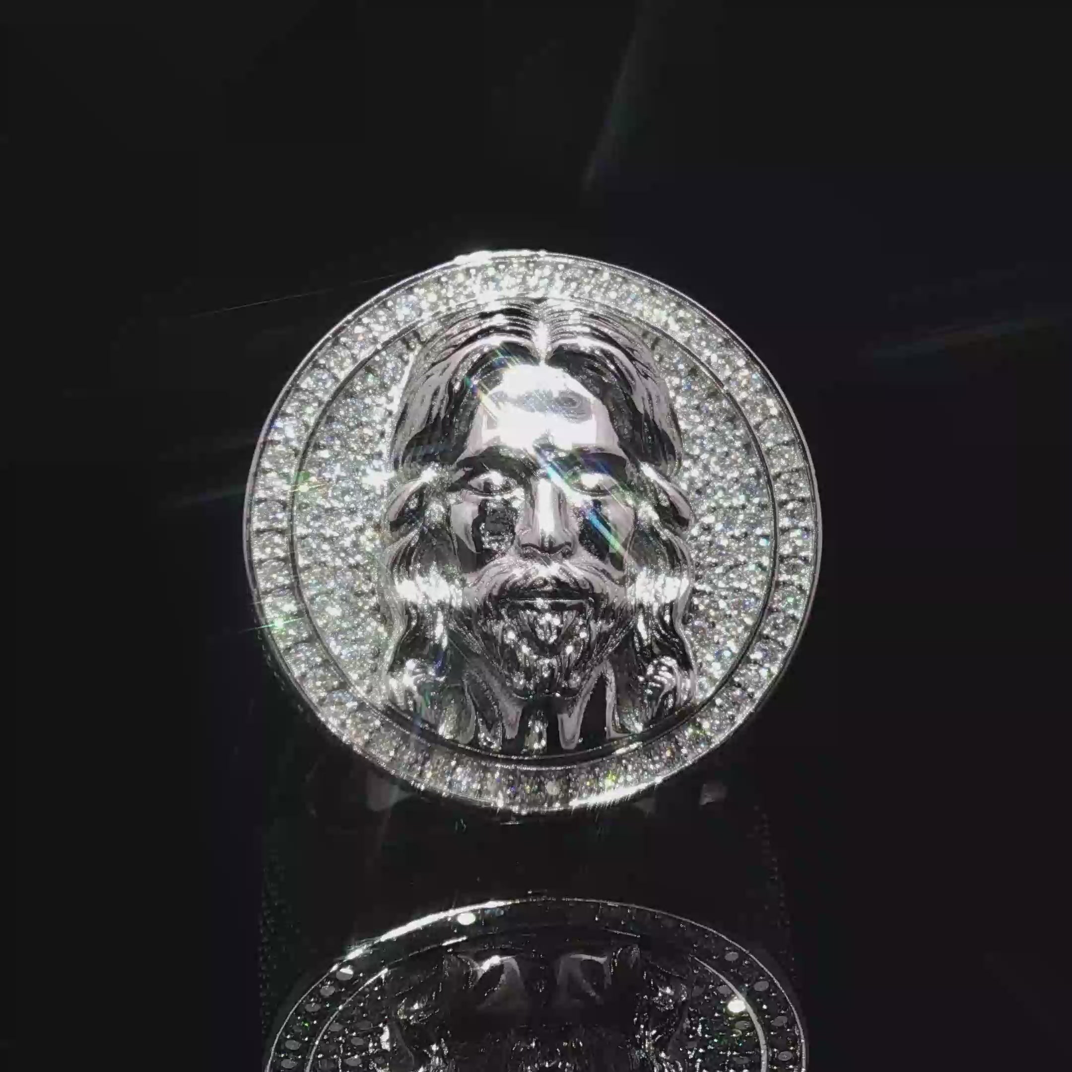 Jesus Face Iced Out Ring