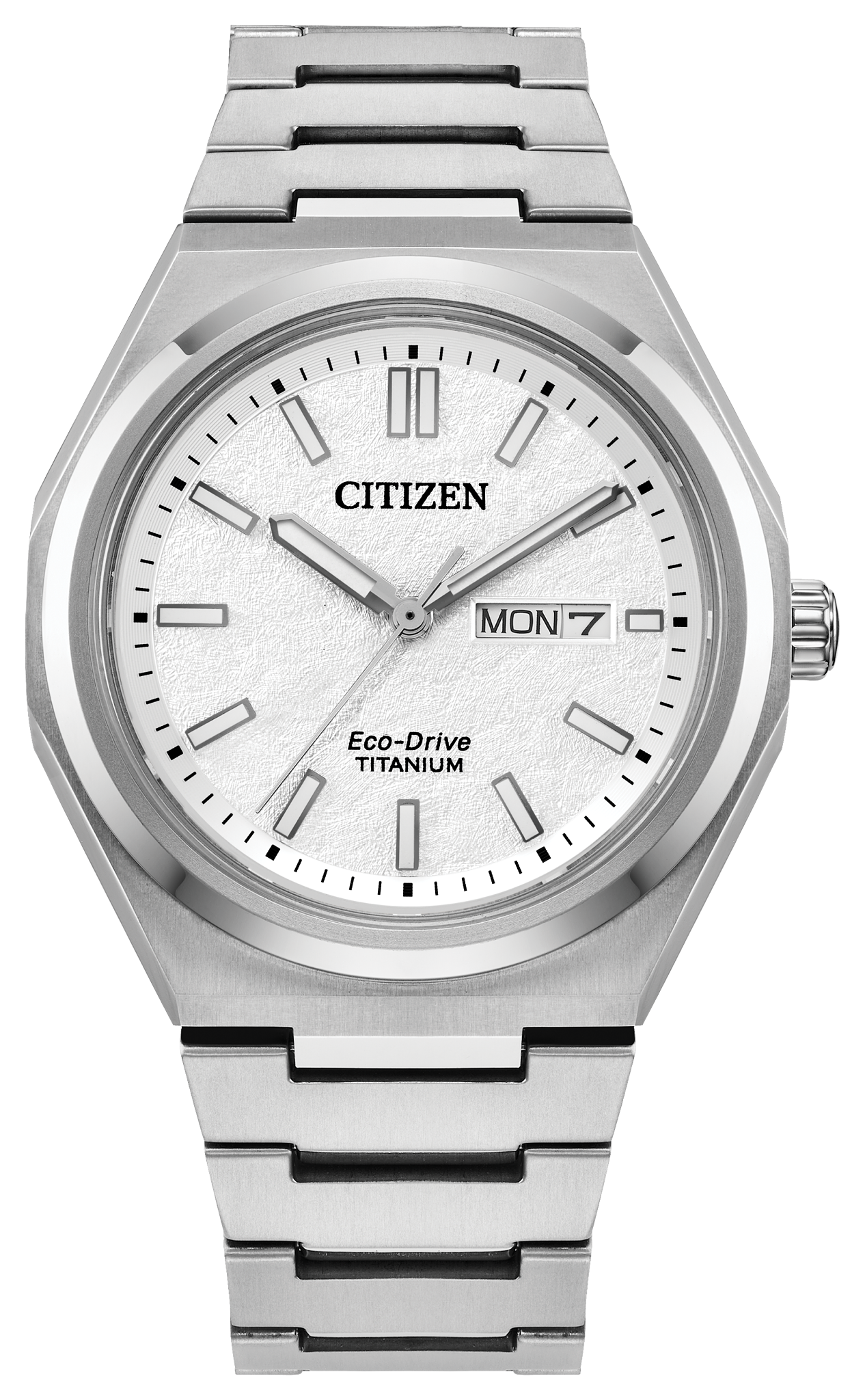 Citizen Zenshin White Dial Super Titanium Bracelet Watch AW0130-85A