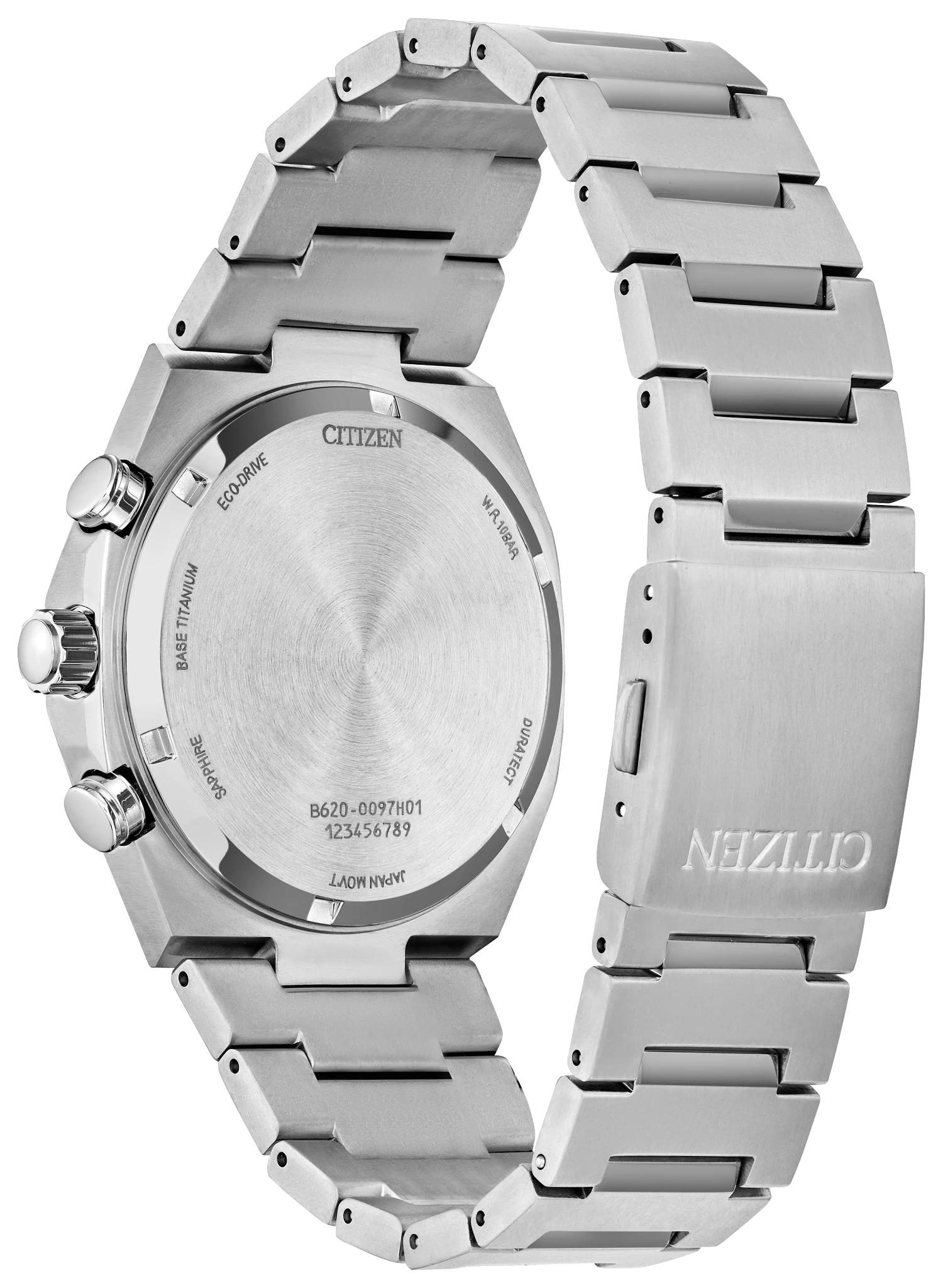 Citizen Zenshin Chronograph Salmon Dial Super Titanium Bracelet Watch CA4610-85Z