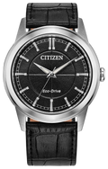 Citizen Rolan Black Dial Leather Strap Watch AW2110-06E