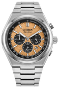 Citizen Zenshin Chronograph Salmon Dial Super Titanium Bracelet Watch CA4610-85Z